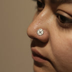 Sutradhar Hexagon Silver Nosepin
