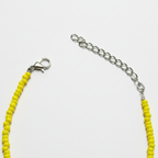 Lime Yellow Beaded Leaf Charm Anklet