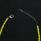 Lime Yellow Beaded Leaf Charm Anklet