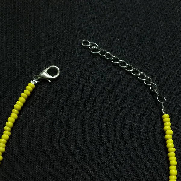 Lime Yellow Beaded Leaf Charm Anklet