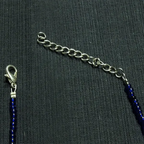 Navy Blue Beaded Leaf Charm Anklet