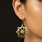 STAR SHAPED CIRCLE BRASS EARRINGS