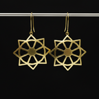STAR SHAPED CIRCLE BRASS EARRINGS