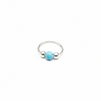 Neela – Blue Bead 925 Sterling Silver Nose Ring