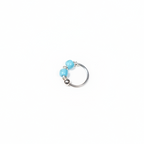 Neel – Double Blue Bead 925 Sterling Silver Nose Ring