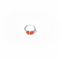 Jora – Double Red Bead 925 Sterling Silver Nose Ring