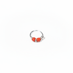 Jora – Double Red Bead 925 Sterling Silver Nose Ring
