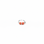 Jora – Double Red Bead 925 Sterling Silver Nose Ring