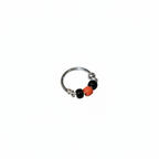 Rakt – Red & Black Bead 925 Sterling Silver Nose Ring