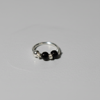 Kajal – Black & Silver Bead 925 Sterling Silver Nose Ring