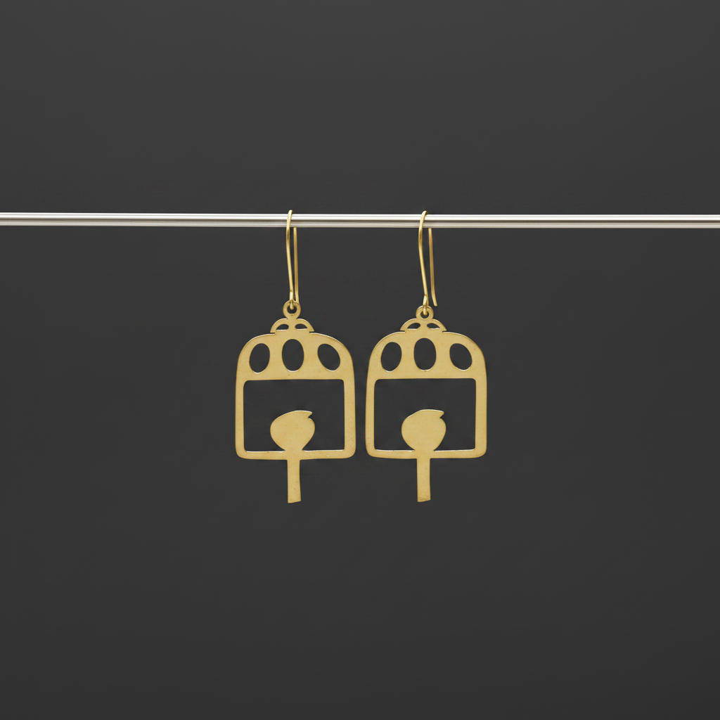 Freedom - Bird Brass Earrings