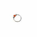 Lalita – Red & White Bead 925 Sterling Silver Nose Ring