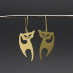 Dandy - Cat Brass Earrings