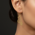 Feline - Cat Brass Earrings
