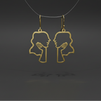 Dialogue - Twin Souls Brass Earrings