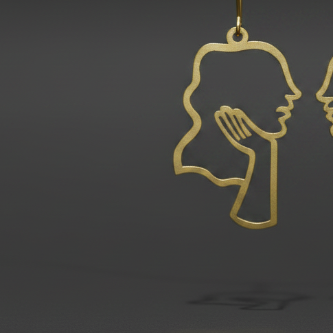 Dialogue - Twin Souls Brass Earrings