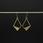 Facet - Diamond Brass Earrings
