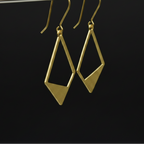 Facet - Diamond Brass Earrings