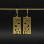 Fungi - Mushroom Brass Earrings