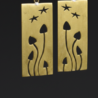 Fungi - Mushroom Brass Earrings