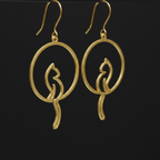 Orbit - Cat Brass Earrings
