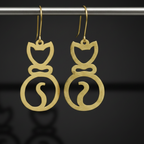 Dapper - Cat Brass Earrings