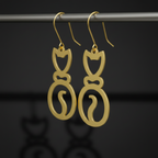 Dapper - Cat Brass Earrings