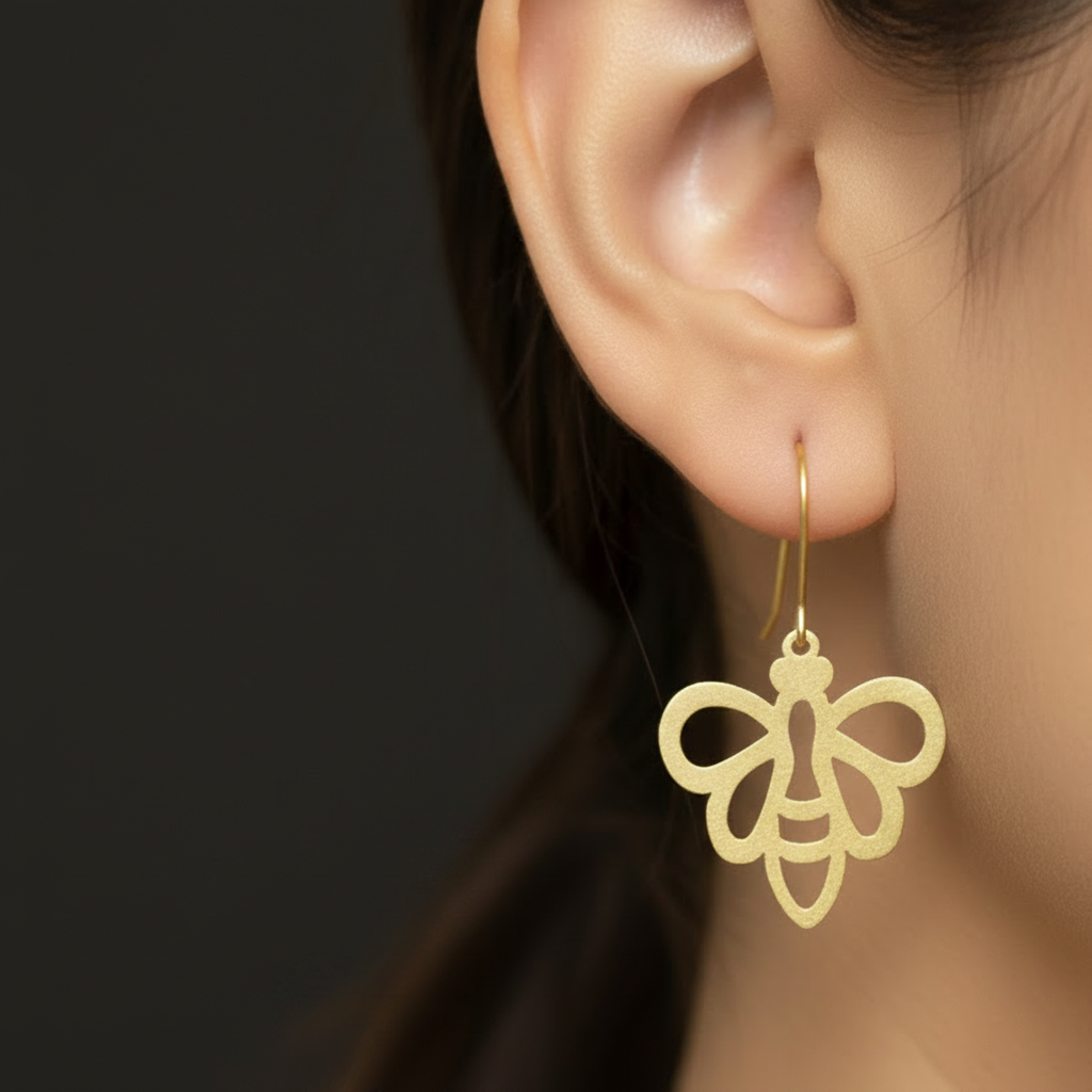 Nectar - Bee Brass Earrings