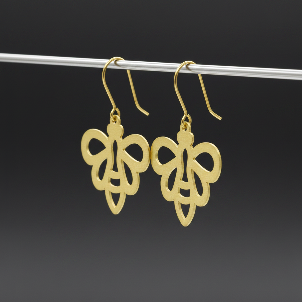 Nectar - Bee Brass Earrings