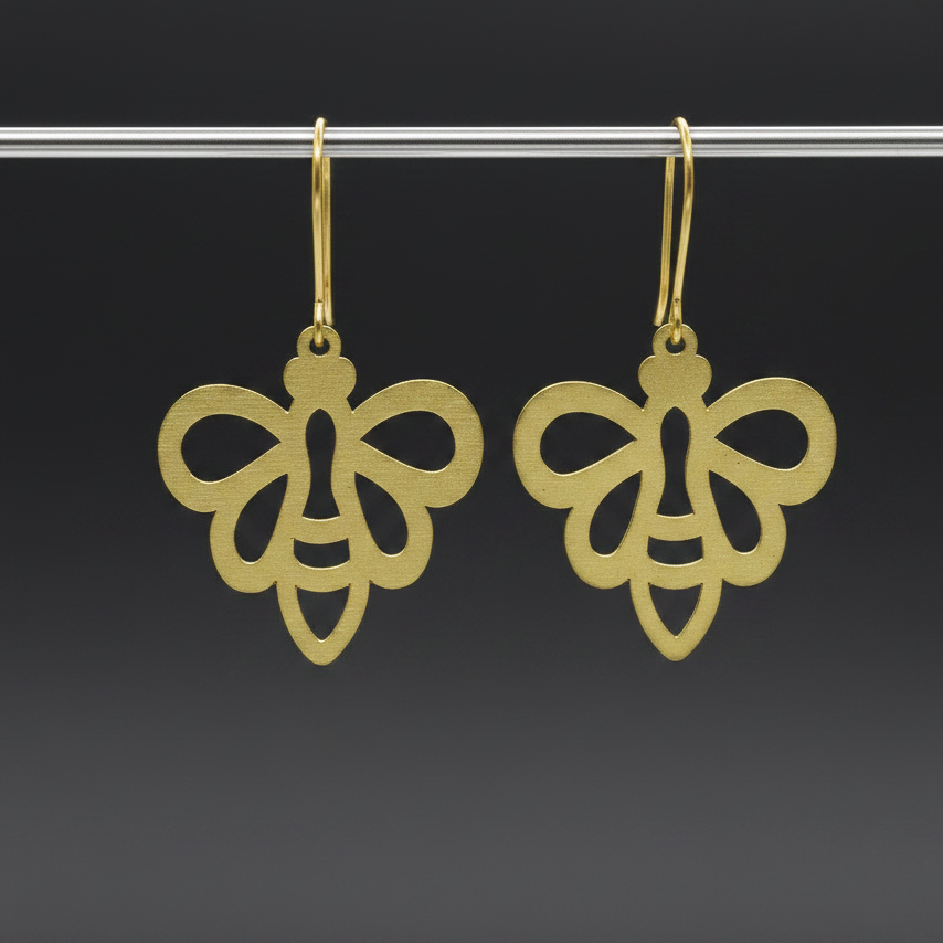 Nectar - Bee Brass Earrings