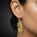Meow - Cat Brass Earrings