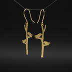 Aviary - Bird Brass Earrings