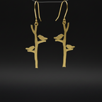 Aviary - Bird Brass Earrings