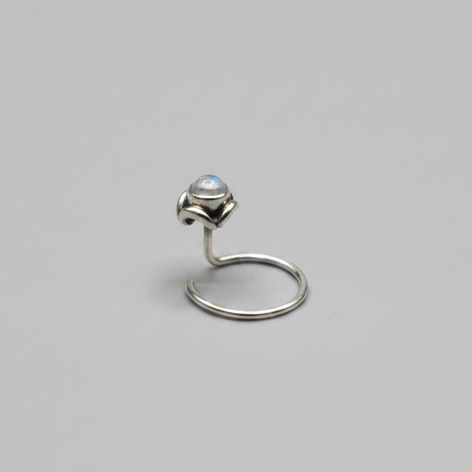 Natural Moonstone Nose Pin – 925 Sterling Silver