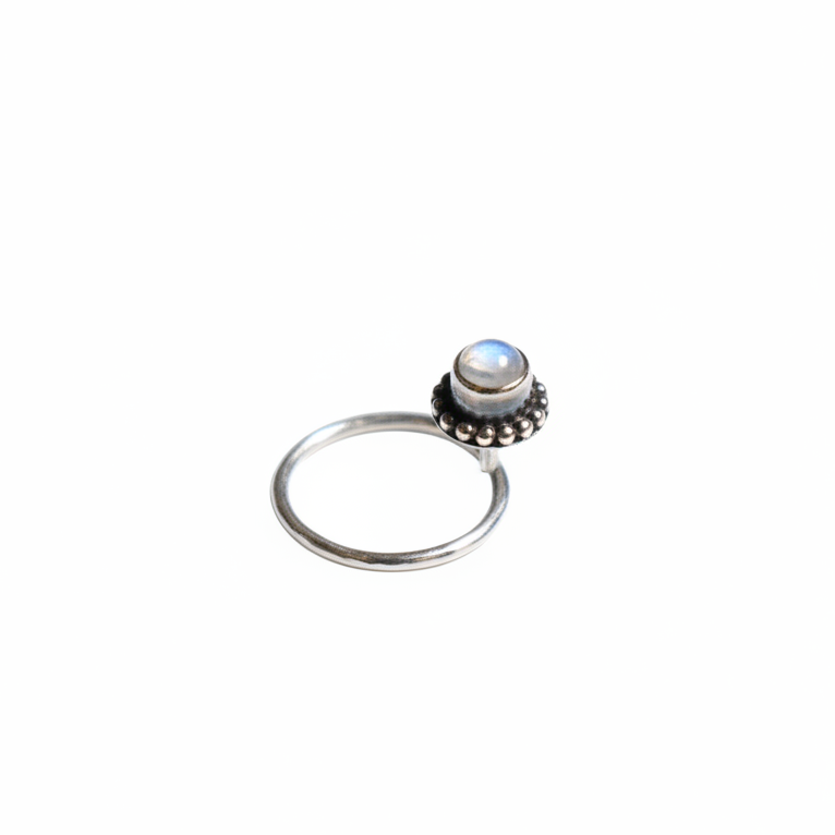 Natural Labradorite Nose Pin – 925 Sterling Silver