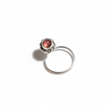 Round Garnet Nose Pin – 925 Sterling Silver