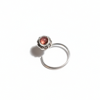 Round Garnet Nose Pin – 925 Sterling Silver