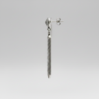 Pure Silver Marcasite Long Pattern Earrings
