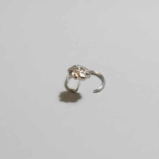Oxidised Floral Nose Pin – 925 Sterling Silver
