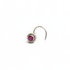 Filigree Ruby Nose Pin – 925 Sterling Silver