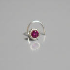 Filigree Ruby Nose Pin – 925 Sterling Silver
