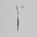 Pure Silver Marcasite Leaf Pattern Earrings