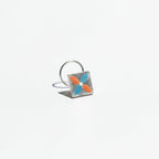 Handpainted Square Blossom Silver Nosepin