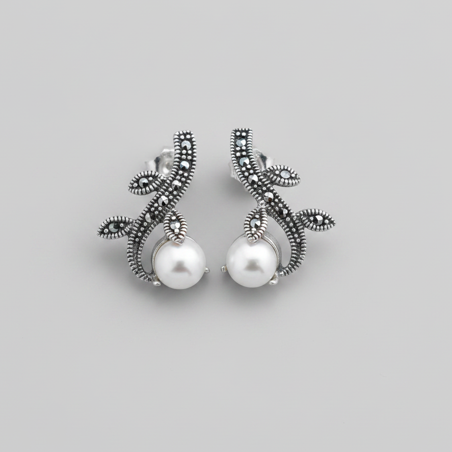 Pure Silver Earrings with Mother of Pearls