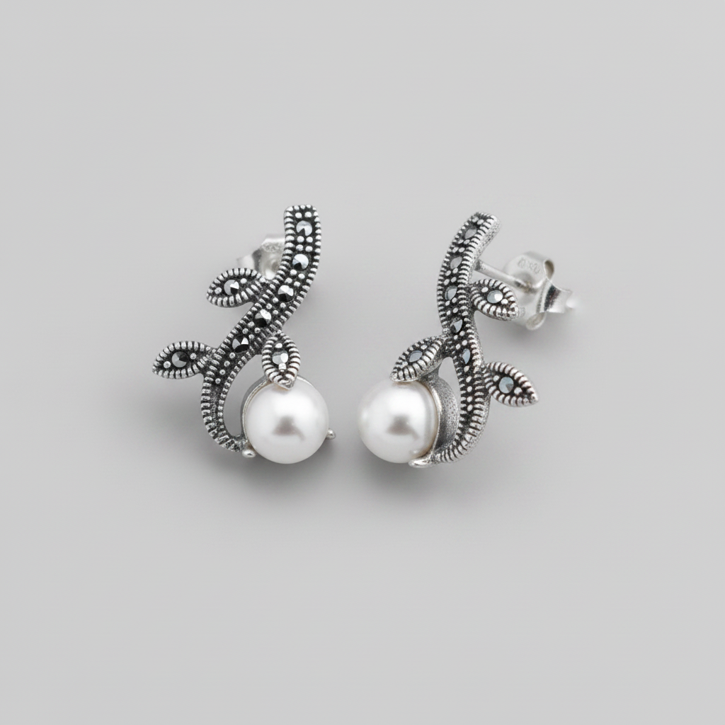 Pure Silver Earrings with Mother of Pearls