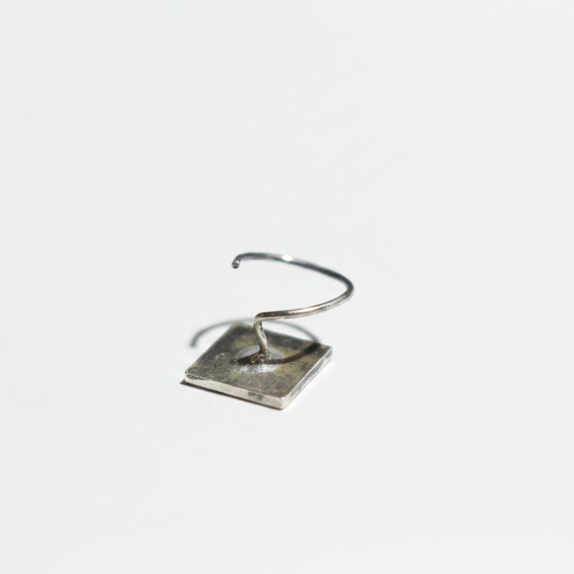 Handpainted Square Blossom Silver Nosepin