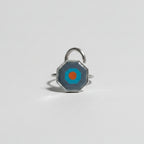 Handpainted Mosaic Hexagon Silver Nosepin