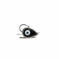Handpainted Evil Eye Teardrop Silver Nosepin