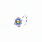 Handpainted Rainbow Orbit Silver Nosepin