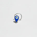 Handpainted Azure Teardrop Silver Nosepin